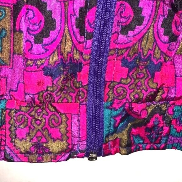 Lavon Petites Retro Tracksuit Jacket & Pants Nylon PM Purple & Multicolor - Picture 8 of 14